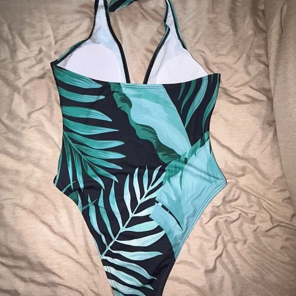 NWOT women’s deep neck plunge one piece swimsuit - Picture 2 of 4